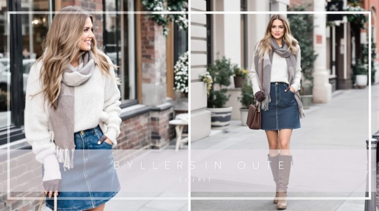 tenue jupe jean hiver