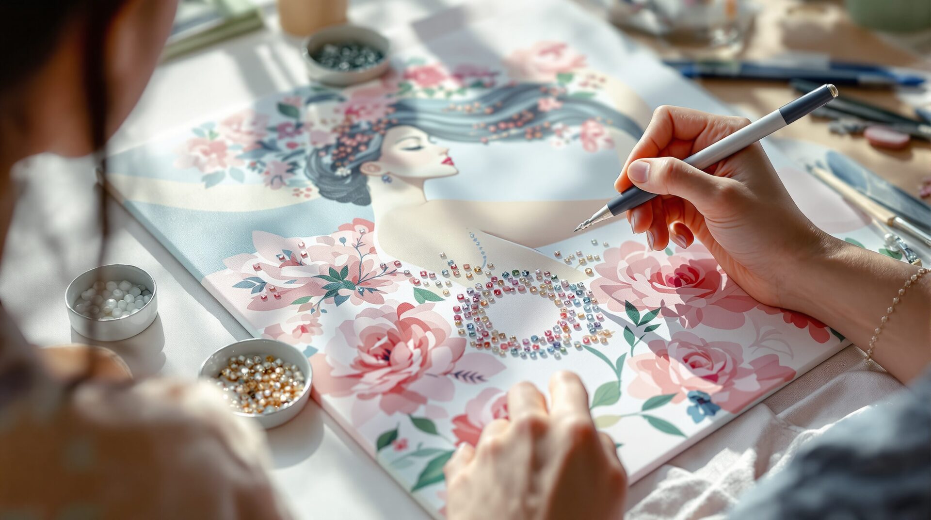Broderie diamant féminine inspiration et astuces pour révéler votre créativité pas à pas
