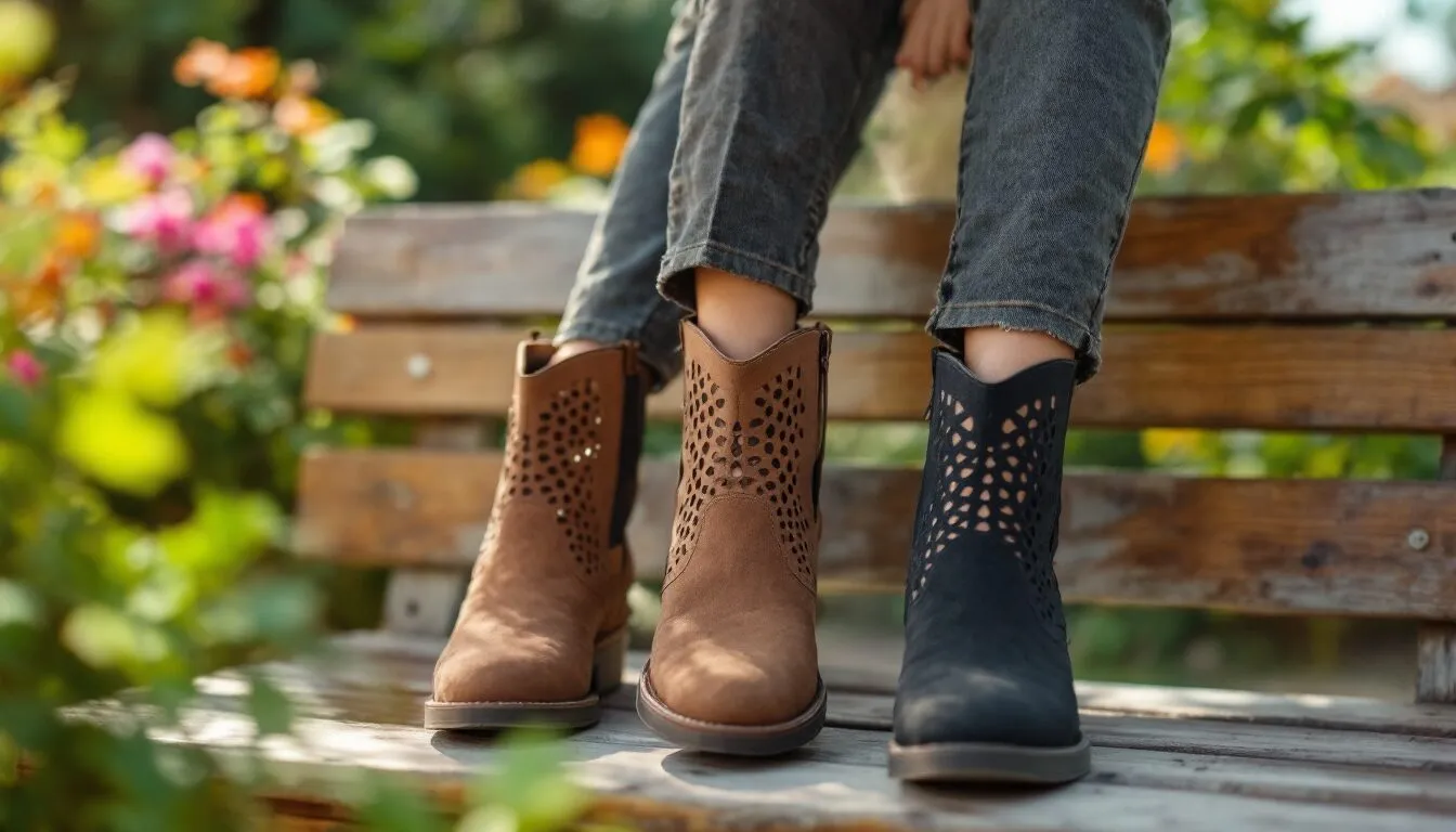 boots ajourées femme