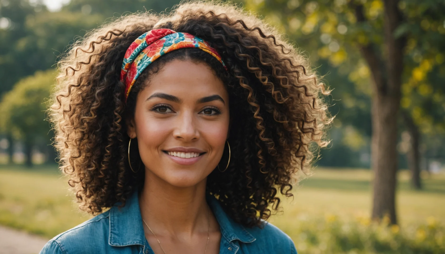 bandeau cheveux bouclés