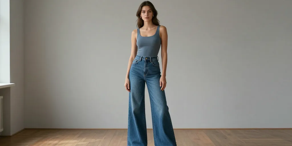 outfit jean large femme
