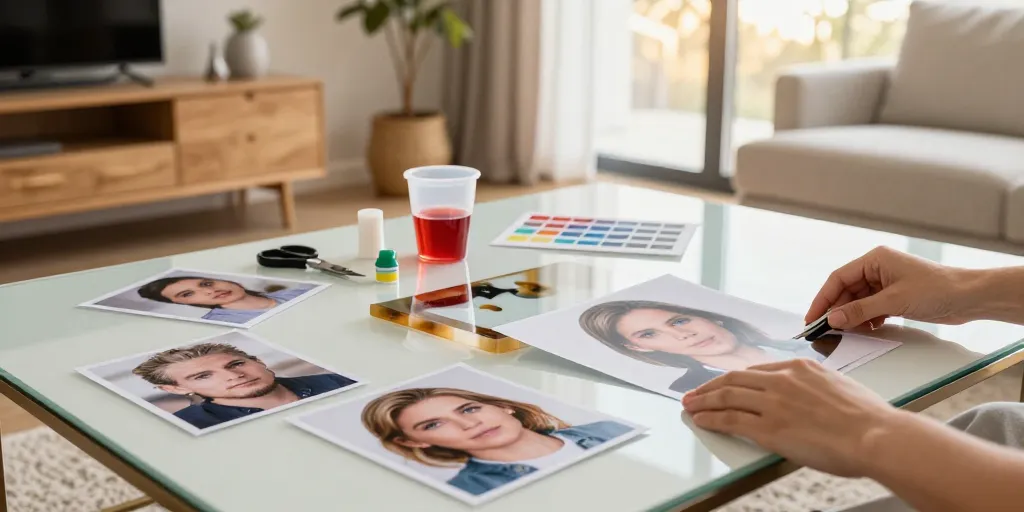 customiser table basse avec photos