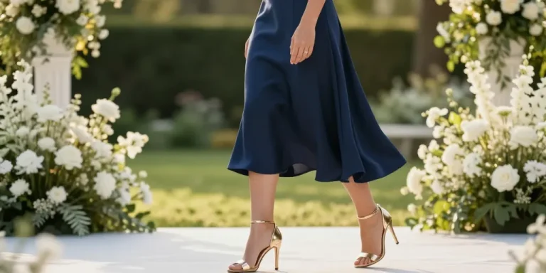 chaussure avec robe bleu marine