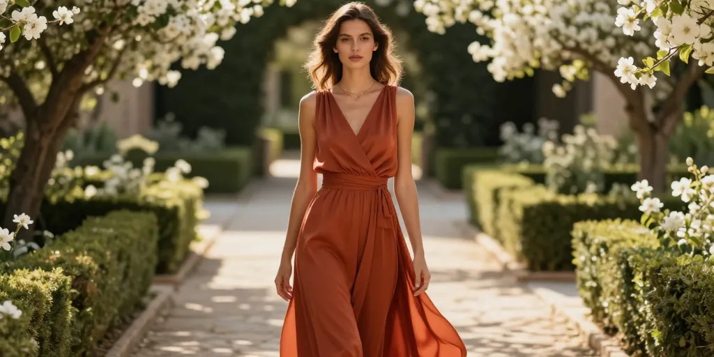 robe longue terracotta mariage